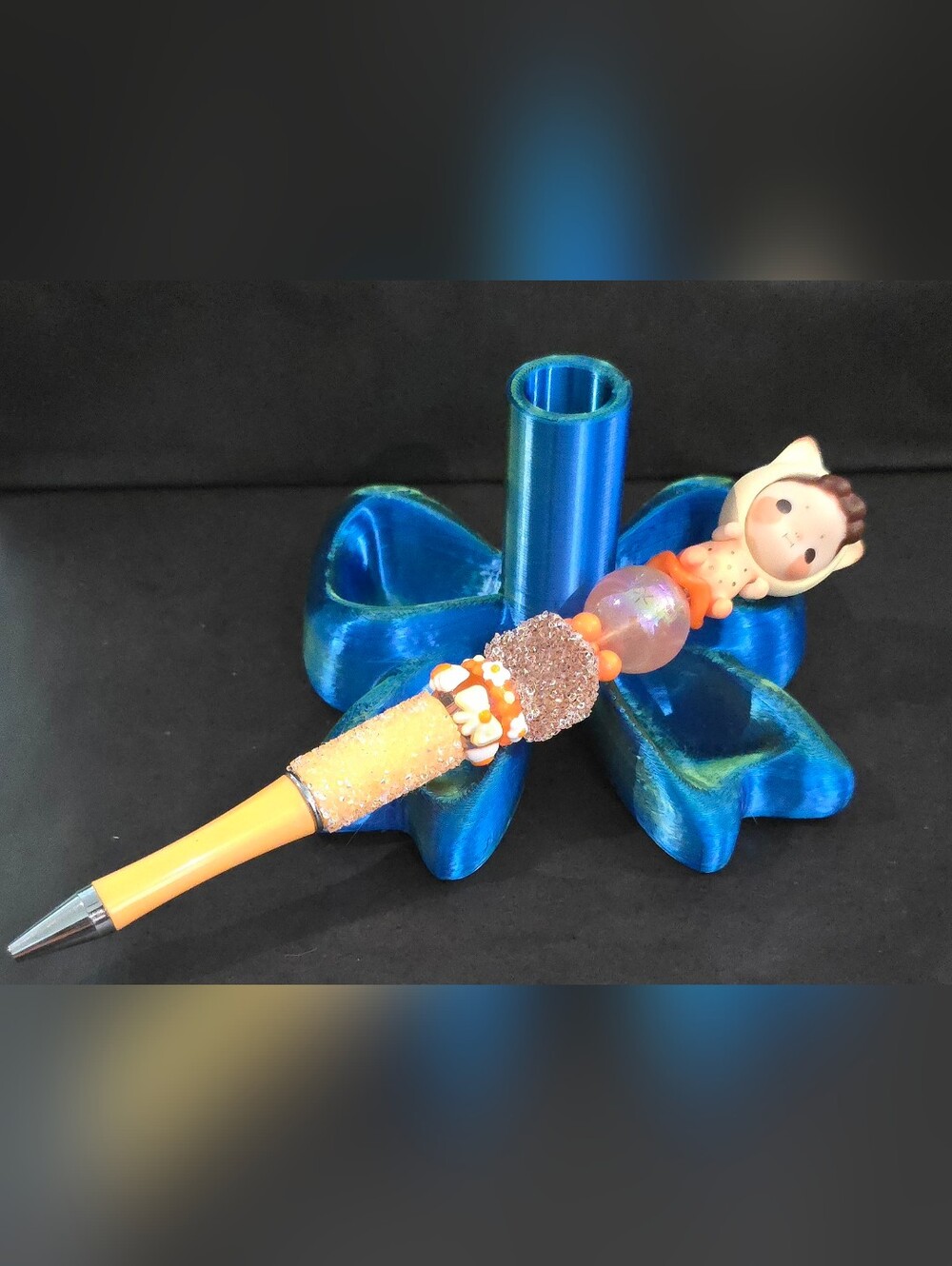 Handmade Orange Beaded Pen